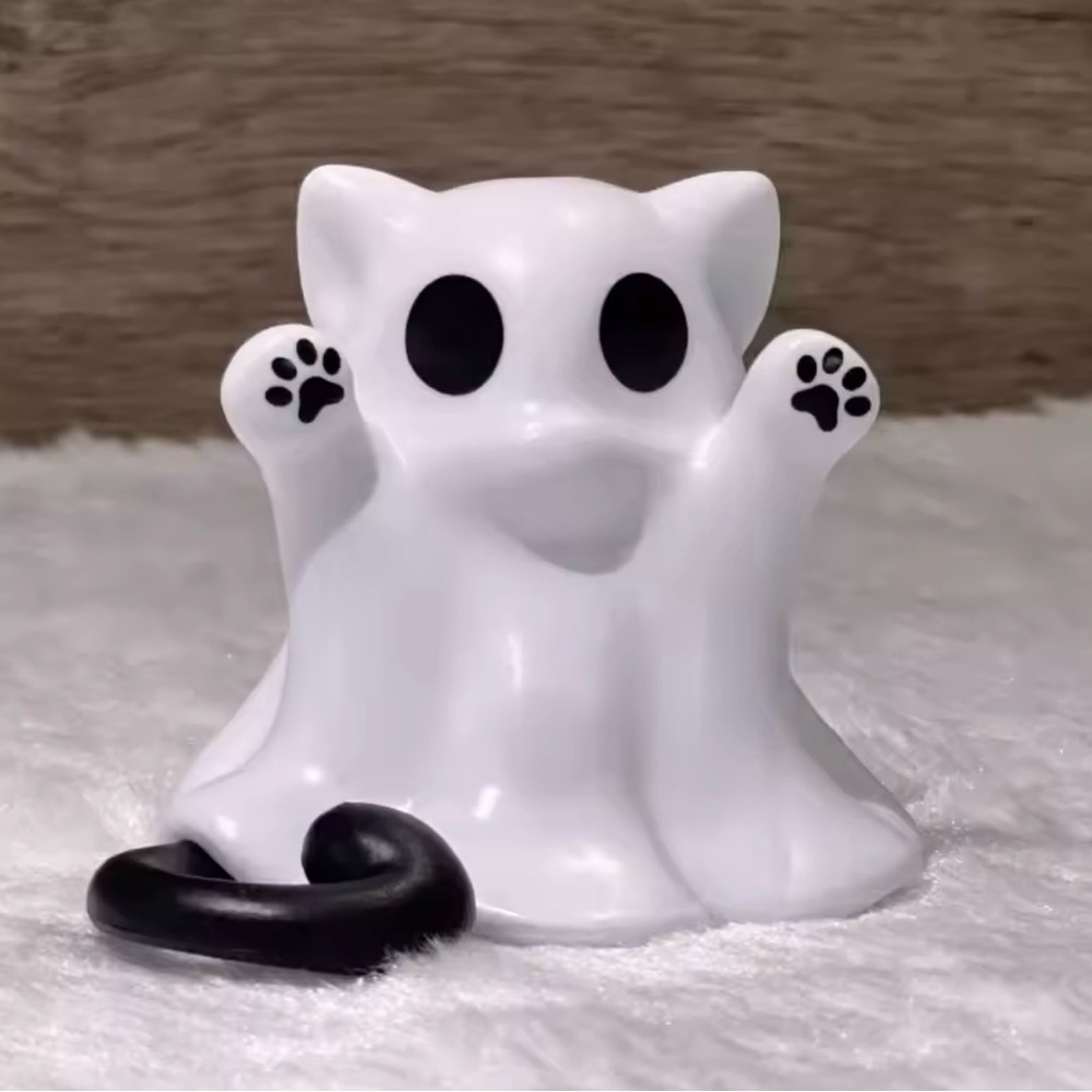 Cute Ghost Cat Figurine
